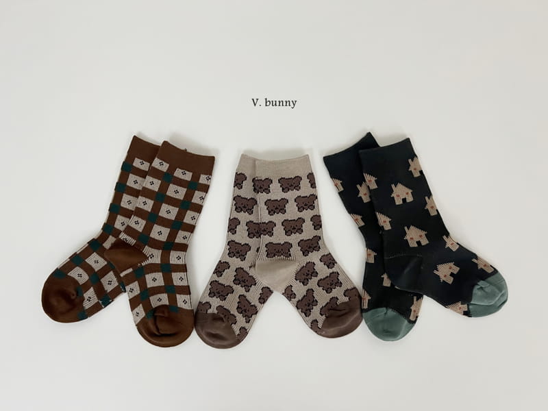 V Bunny - Korean Children Fashion - #kidzfashiontrend - House Socks Set - 3