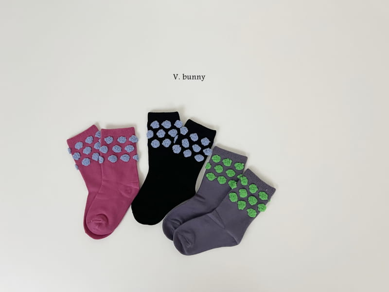 V Bunny - Korean Children Fashion - #littlefashionista - Pong Pong Pong Socks Set - 6