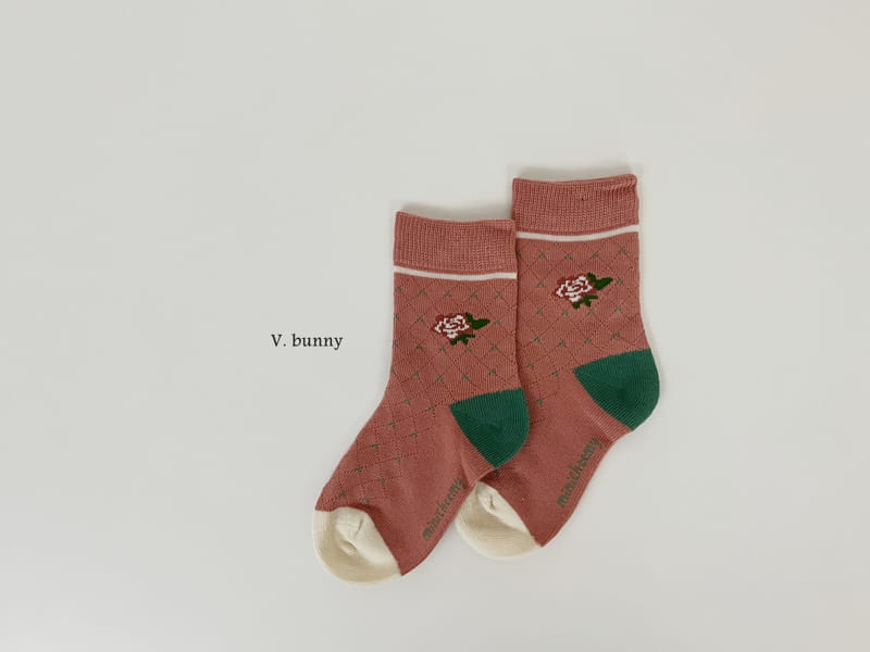 V Bunny - Korean Children Fashion - #stylishchildhood - Roes Flower Socks Set - 9