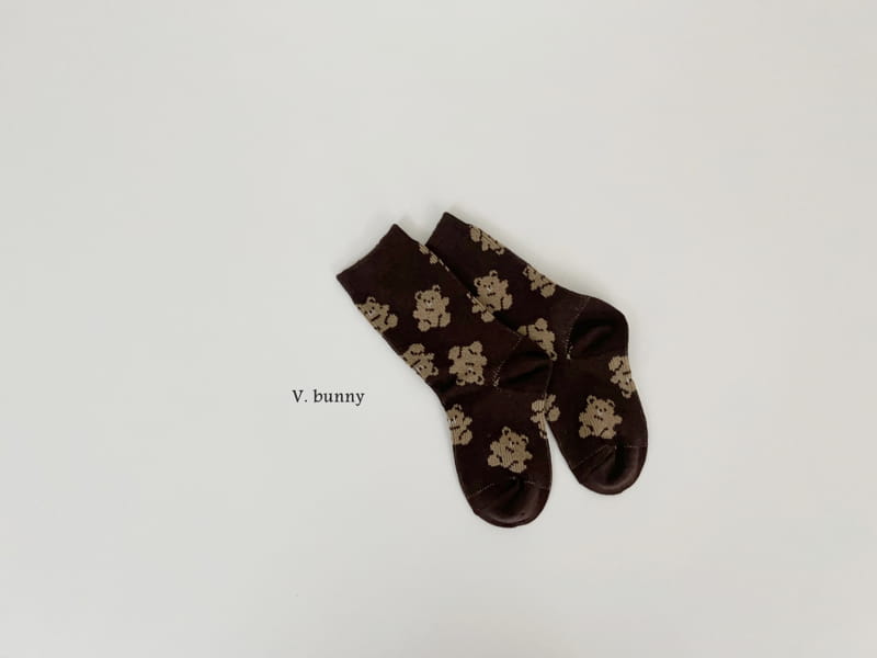 V Bunny - Korean Children Fashion - #toddlerclothing - Two Bear Socks Set - 9