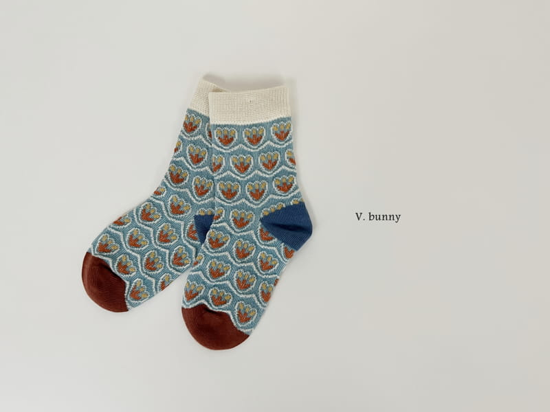 V Bunny - Korean Children Fashion - #toddlerclothing - Roes Flower Socks Set - 8