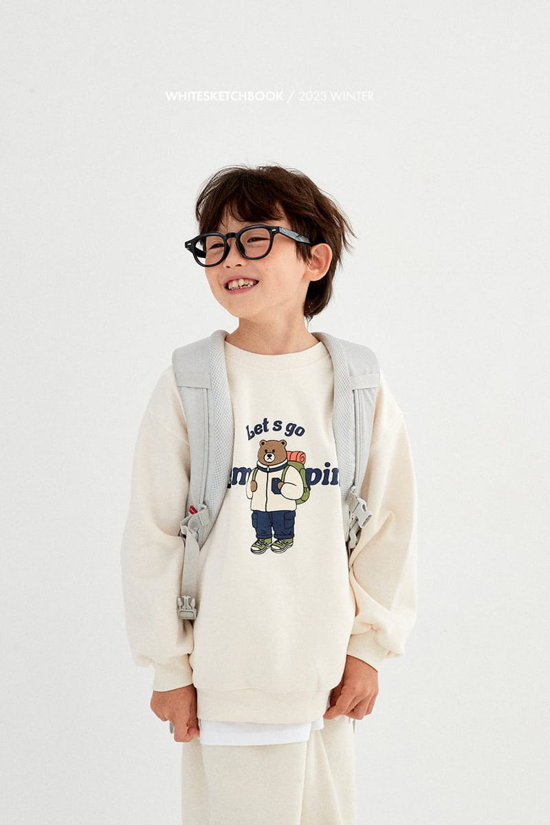 Whitesketchbook - Korean Children Fashion - #Kfashion4kids - Camping Bear Fleece Top Bottom Set - 8