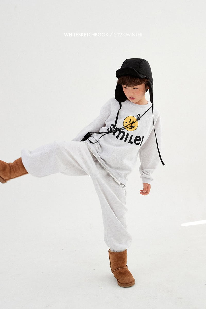 Whitesketchbook - Korean Children Fashion - #Kfashion4kids - Smile Fleece Top Bottom Set - 7