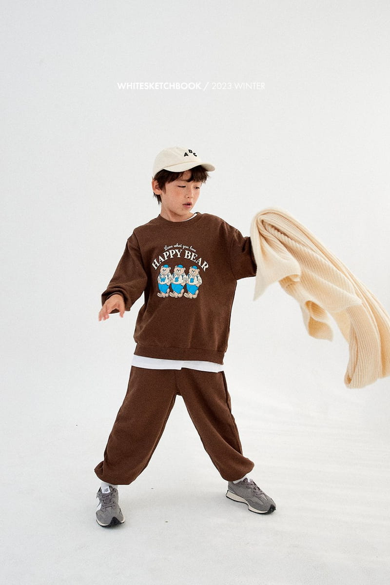 Whitesketchbook - Korean Children Fashion - #designkidswear - Happy Bear Fleece Top Bottom Set - 3