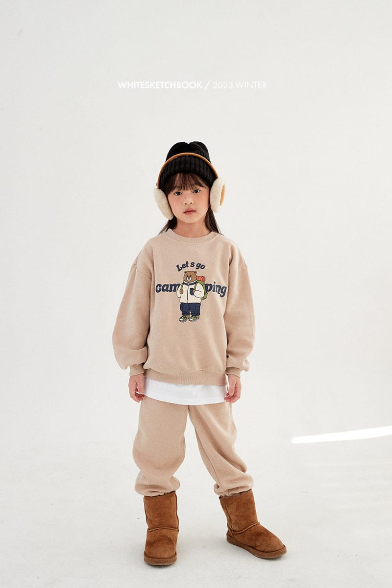 Whitesketchbook - Korean Children Fashion - #designkidswear - Camping Bear Fleece Top Bottom Set - 2