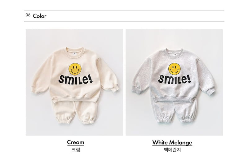 Whitesketchbook - Korean Children Fashion - #designkidswear - Smile Fleece Top Bottom Set