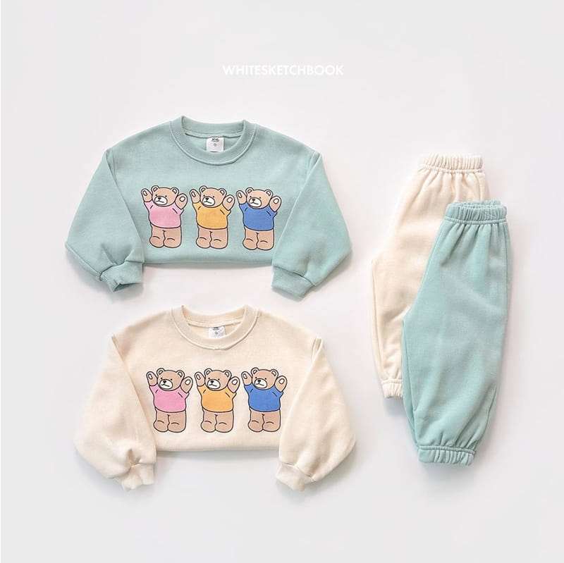 Whitesketchbook - Korean Children Fashion - #designkidswear - Hurray Bear Fleece Top Bottom Set - 12