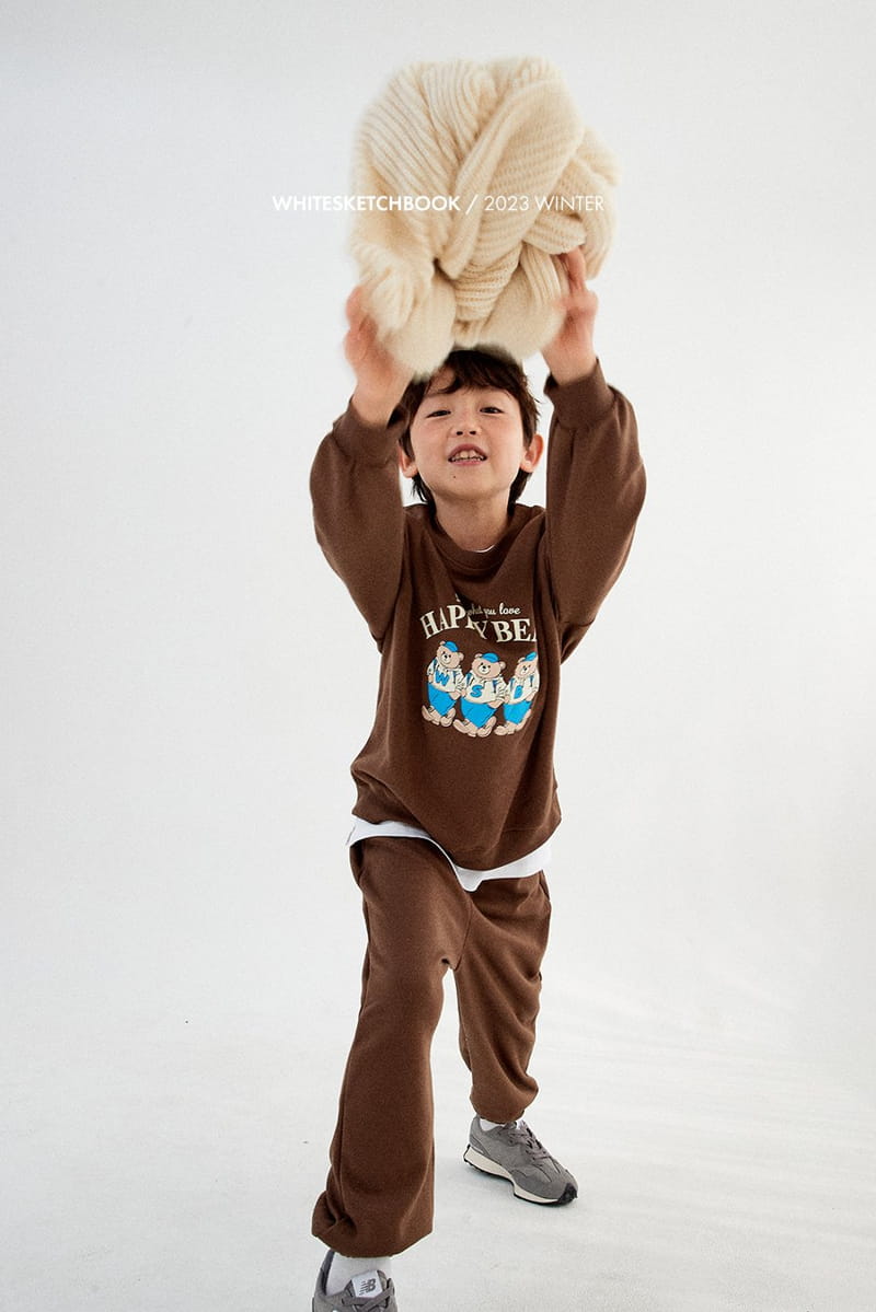 Whitesketchbook - Korean Children Fashion - #designkidswear - Happy Bear Fleece Top Bottom Set - 4