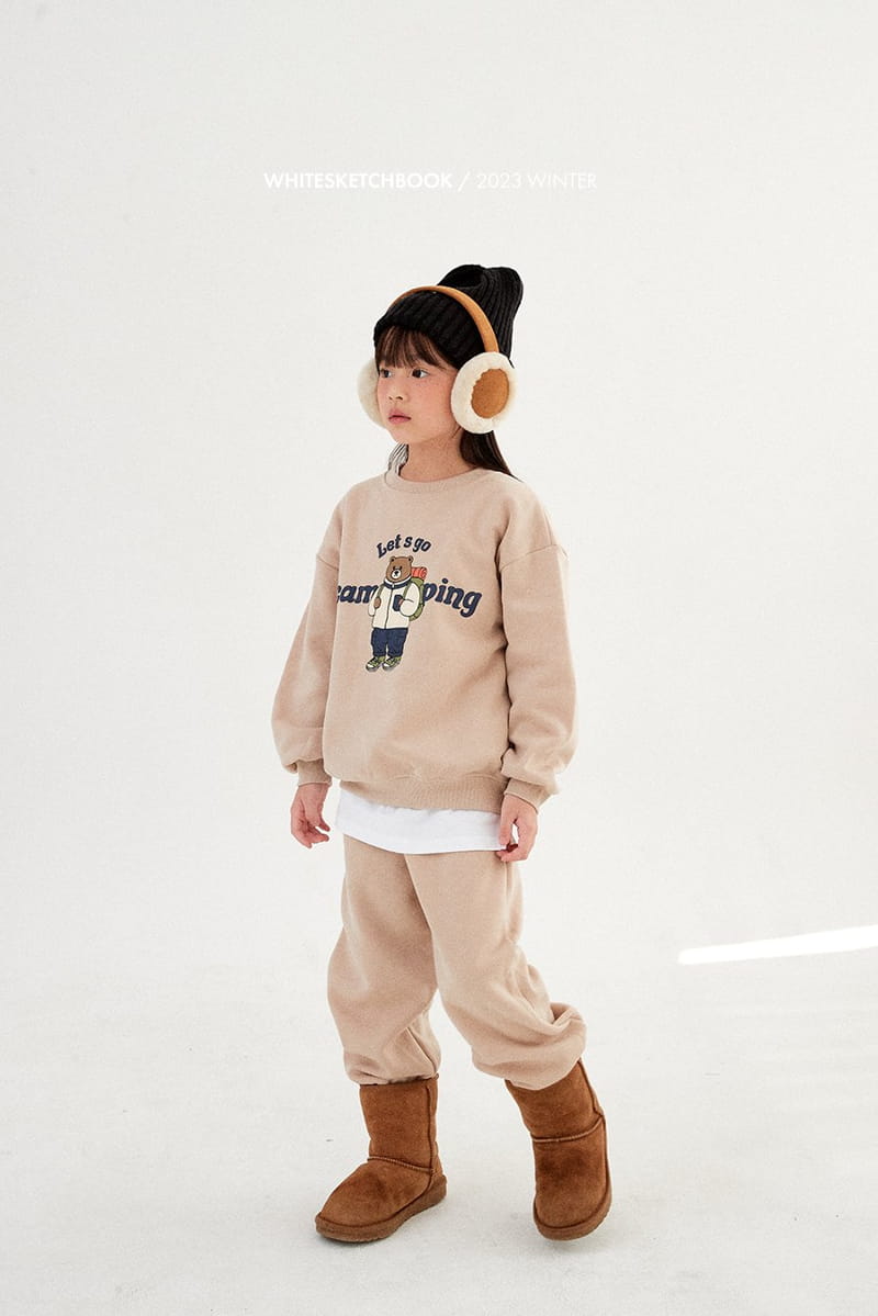 Whitesketchbook - Korean Children Fashion - #discoveringself - Camping Bear Fleece Top Bottom Set - 4