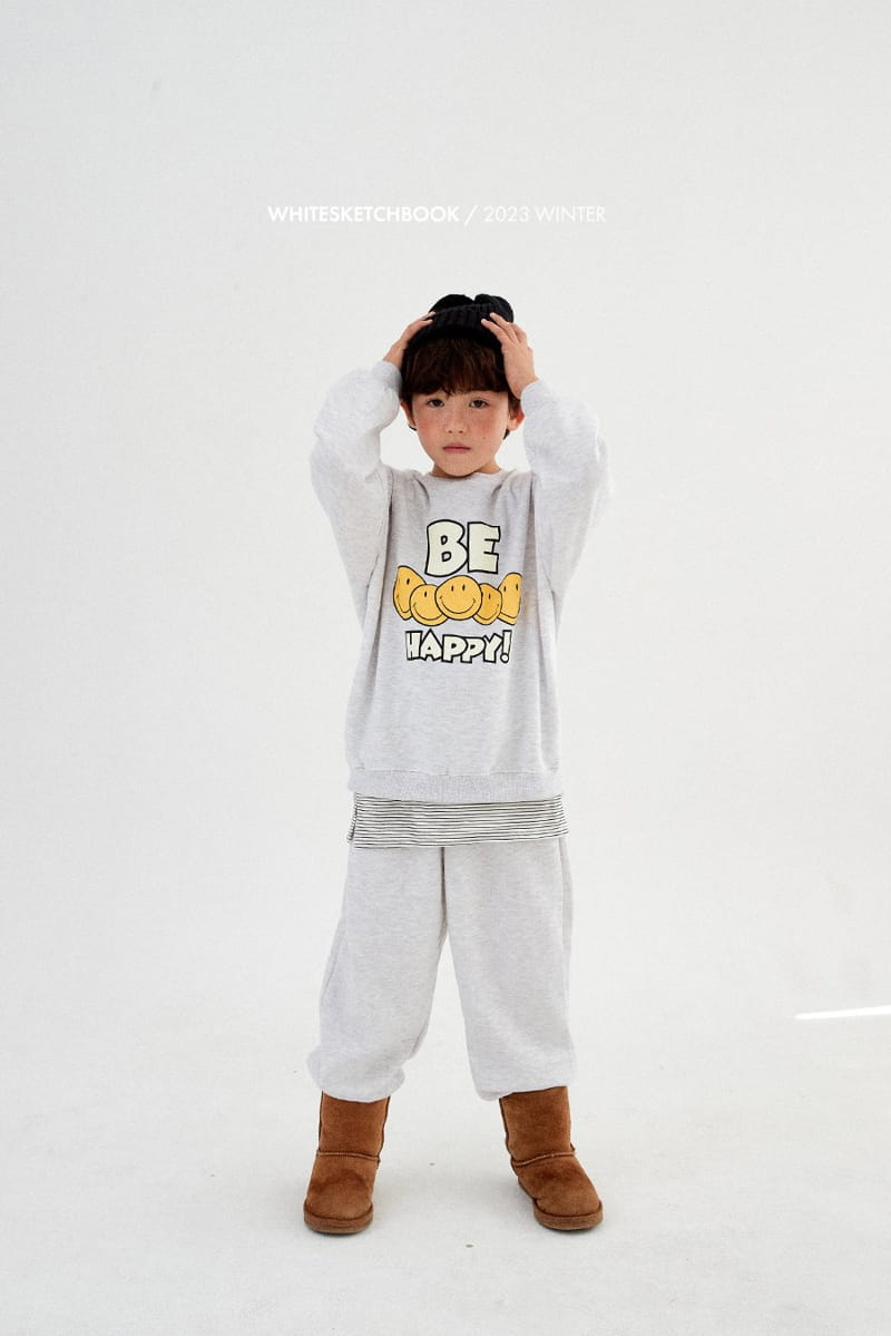 Whitesketchbook - Korean Children Fashion - #kidsshorts - BE Happy Fleece Top Bottom Set - 2