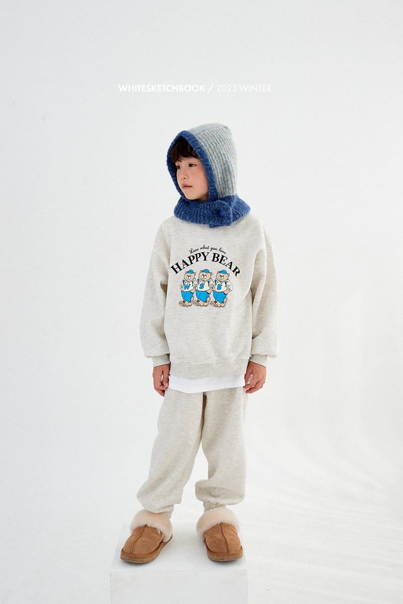 Whitesketchbook - Korean Children Fashion - #kidzfashiontrend - Happy Bear Fleece Top Bottom Set - 8