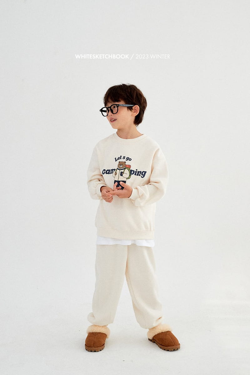 Whitesketchbook - Korean Children Fashion - #kidzfashiontrend - Camping Bear Fleece Top Bottom Set - 7