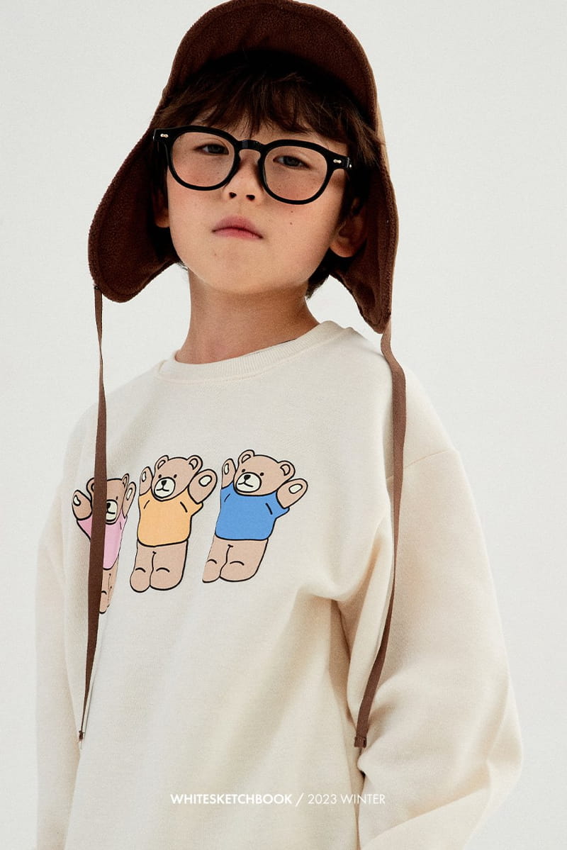 Whitesketchbook - Korean Children Fashion - #littlefashionista - Hurray Bear Fleece Top Bottom Set - 3