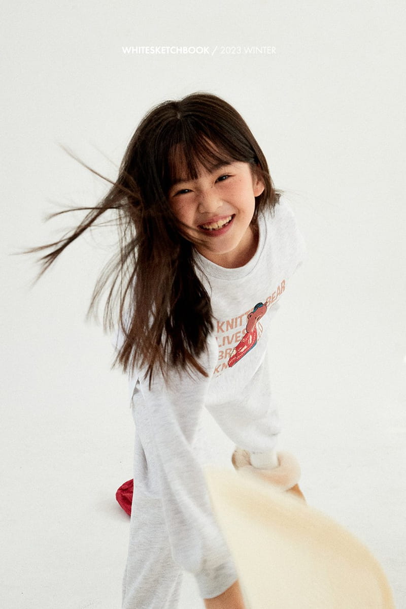 Whitesketchbook - Korean Children Fashion - #magicofchildhood - Knit Bear Fleece Top Bottom Set - 3