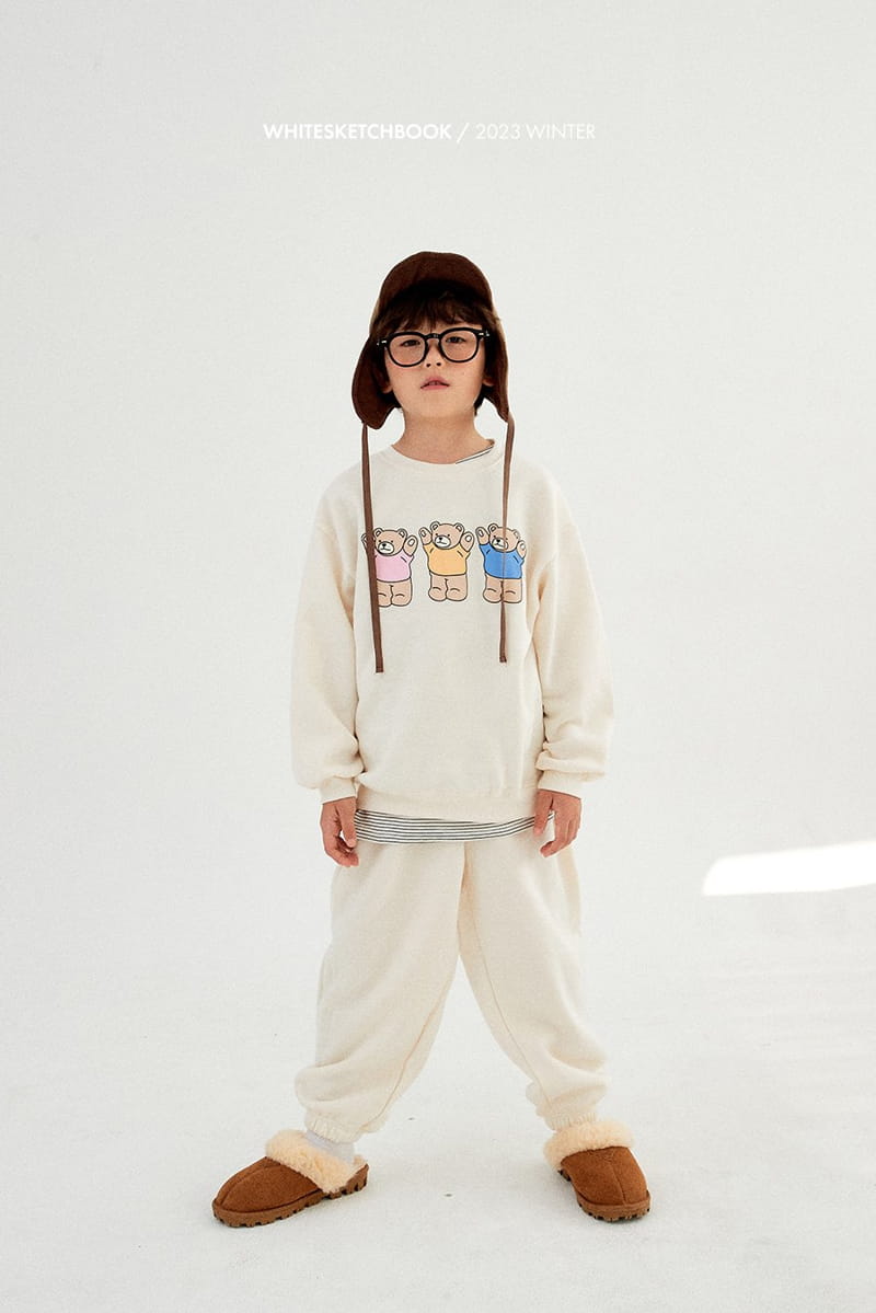 Whitesketchbook - Korean Children Fashion - #littlefashionista - Hurray Bear Fleece Top Bottom Set - 4