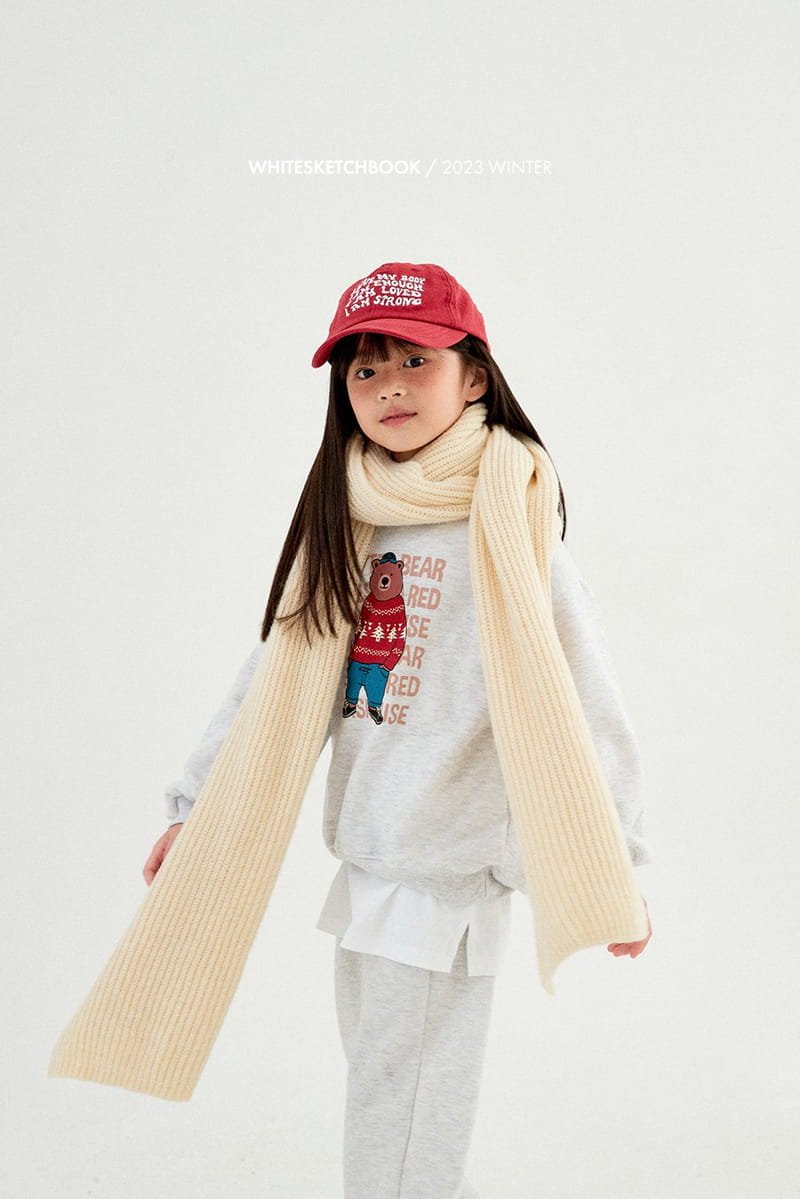 Whitesketchbook - Korean Children Fashion - #prettylittlegirls - Knit Bear Fleece Top Bottom Set - 5