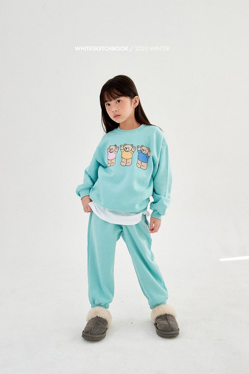 Whitesketchbook - Korean Children Fashion - #prettylittlegirls - Hurray Bear Fleece Top Bottom Set - 6