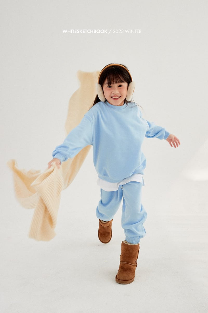 Whitesketchbook - Korean Children Fashion - #prettylittlegirls - Fleece Basic Top Bottom Set - 4