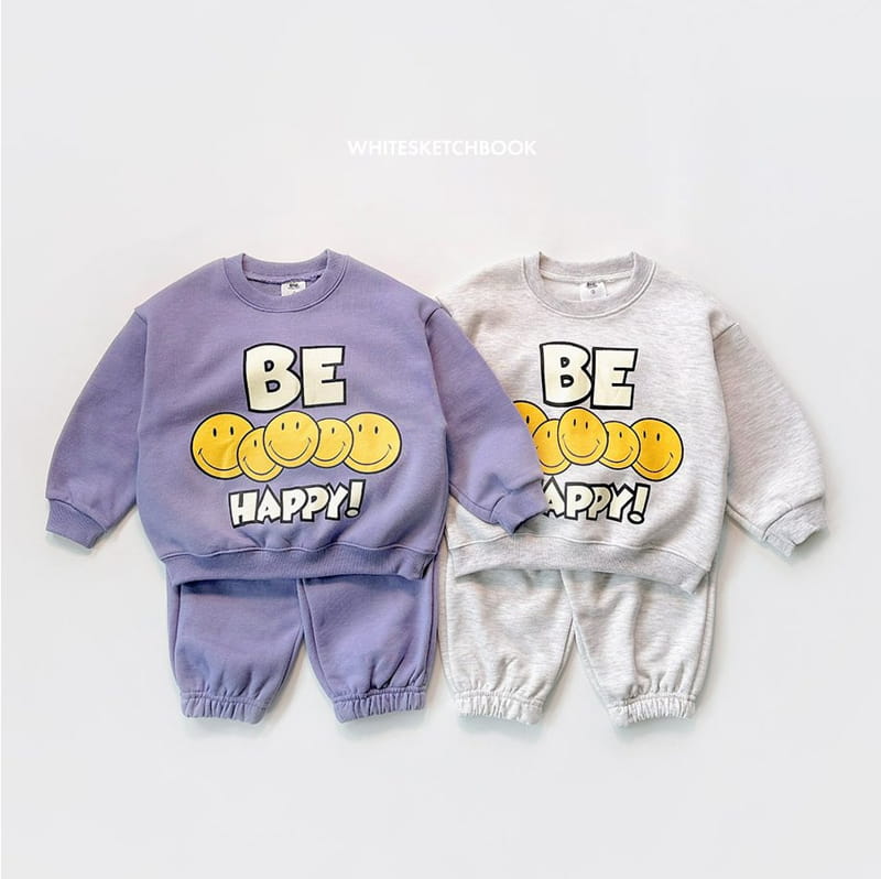 Whitesketchbook - Korean Children Fashion - #todddlerfashion - BE Happy Fleece Top Bottom Set - 10