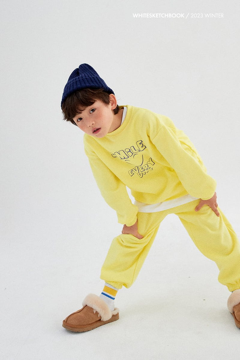 Whitesketchbook - Korean Children Fashion - #todddlerfashion - Everyday Smile Fleece Top Bottom Set - 8