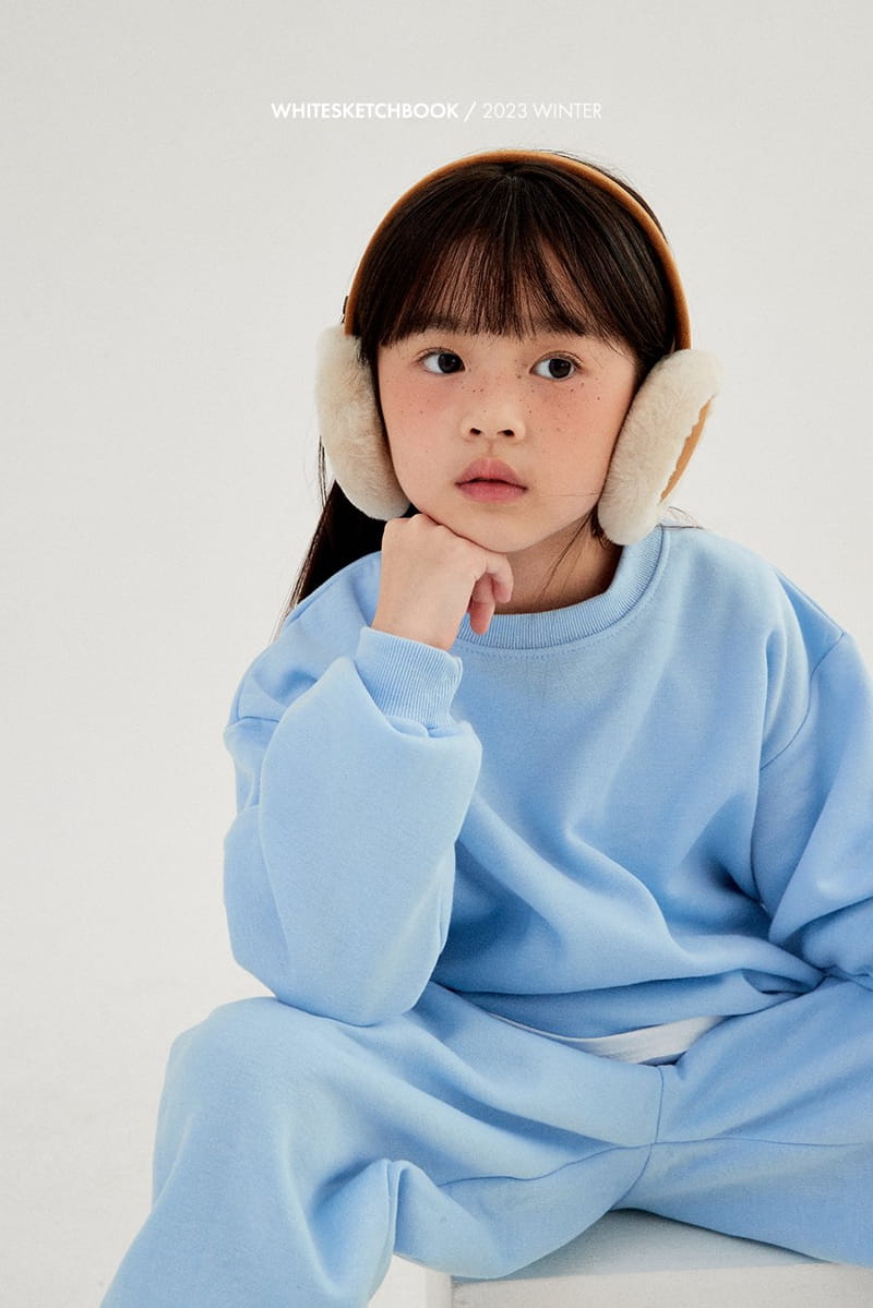 Whitesketchbook - Korean Children Fashion - #toddlerclothing - Fleece Basic Top Bottom Set - 5