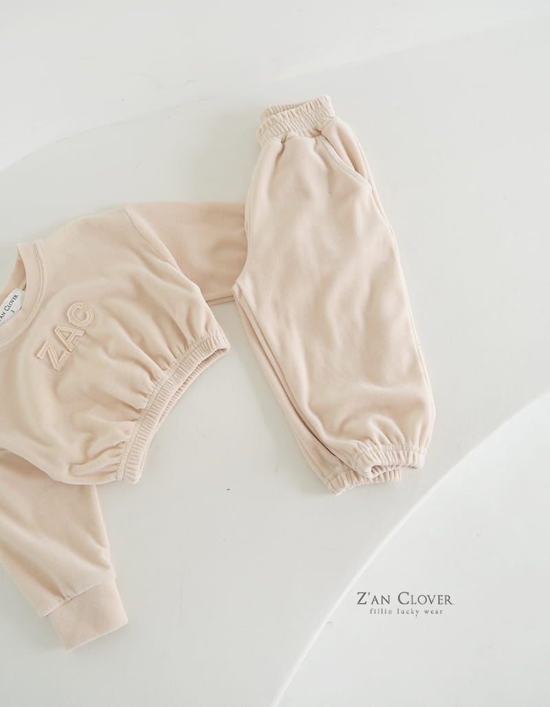 Zan Clover - Korean Children Fashion - #kidsshorts - ZAC Veloure Top Bottom Set - 2