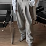 soft touch pin tuck wide trousers