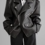 Chunky Zipped Vegan L Biker Jacket