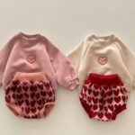 Heart Sweatshirt Bloomers Set