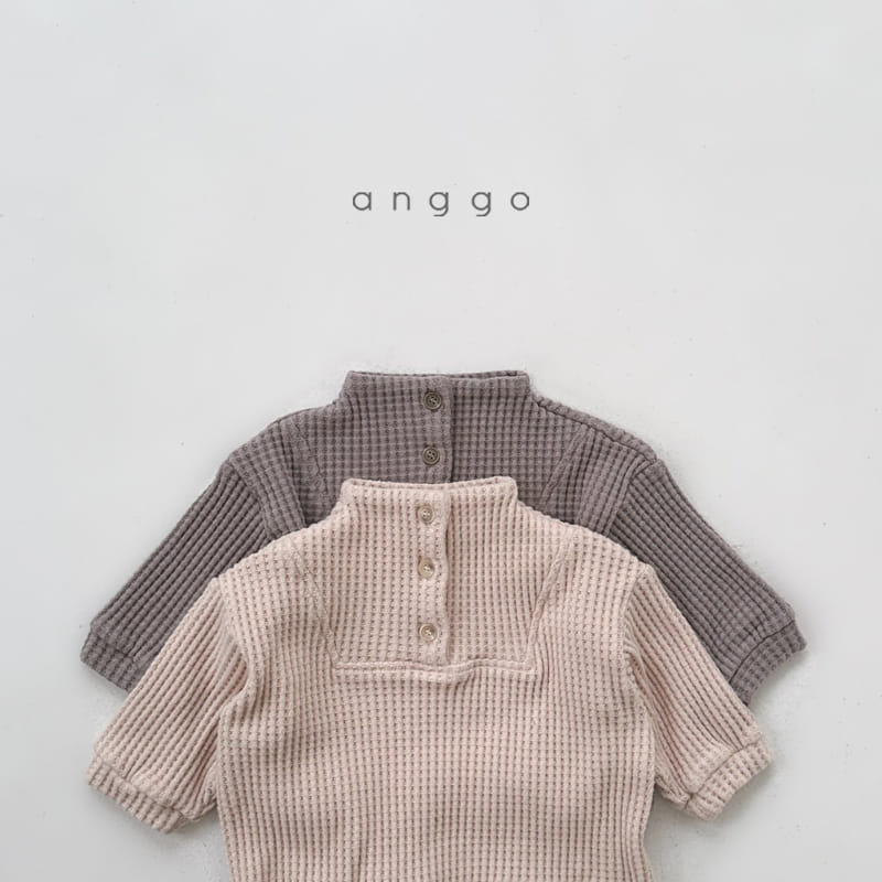 Anggo - Korean Children Fashion - #minifashionista - Waffle High Neck Sweatshirt - 8