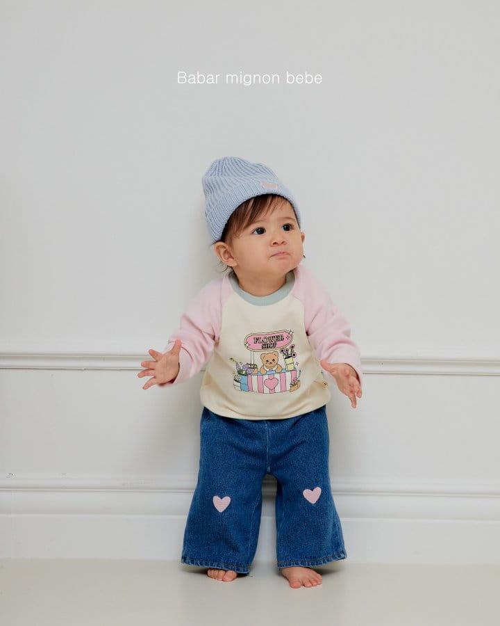 Babar Mignon - Korean Baby Fashion - #babywear - Bebe Denim Heart Pants