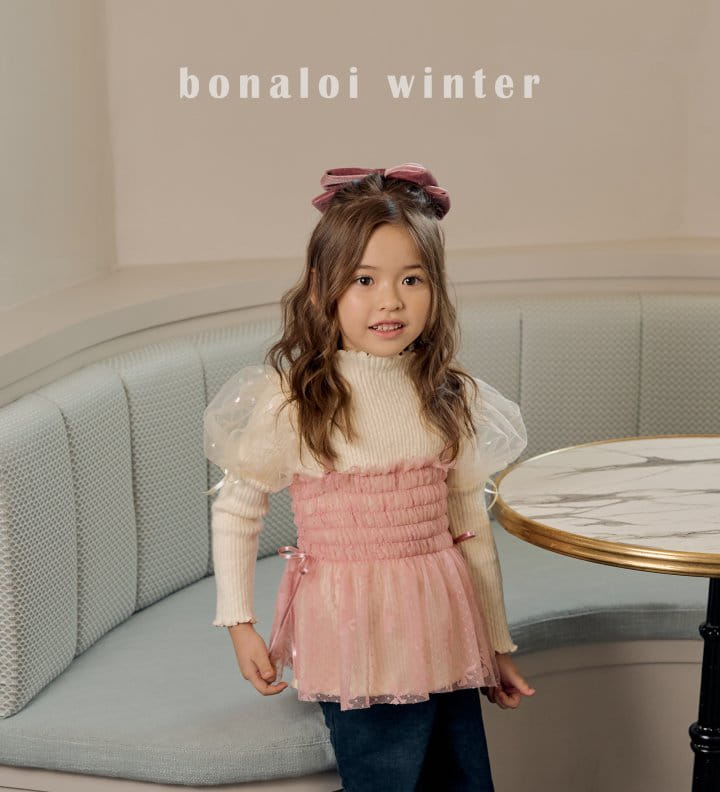 Bonaloi - Korean Children Fashion - #Kfashion4kids - Ribbon Bustier - 4