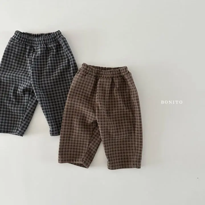 Bonito - Korean Baby Fashion - #babyboutique - Rib Check Pants - 2