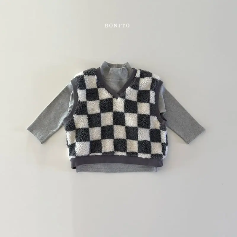 Bonito - Korean Baby Fashion - #onlinebabyshop - Check Dumble Vest - 6