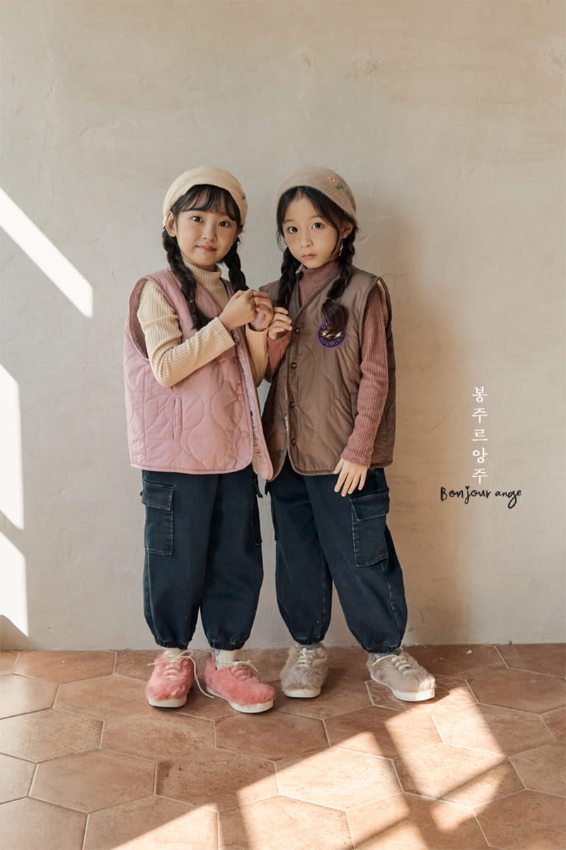 Bonjour Ange - Korean Children Fashion - #discoveringself - Denim Fleece Pants - 3