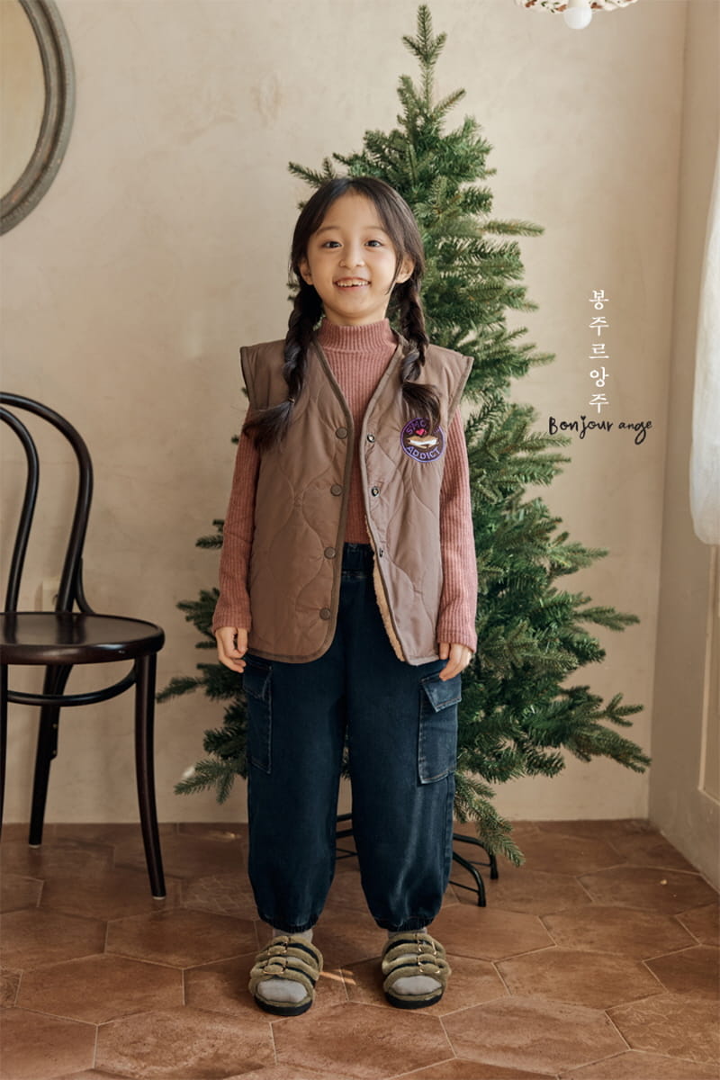 Bonjour Ange - Korean Children Fashion - #discoveringself - Denim Fleece Pants - 4