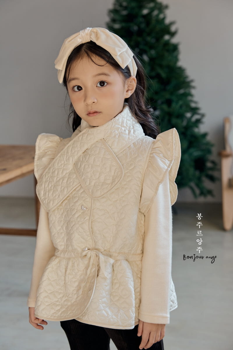 Bonjour Ange - Korean Children Fashion - #kidsstore - Chuchu Quilting Vest Muffler Set - 3