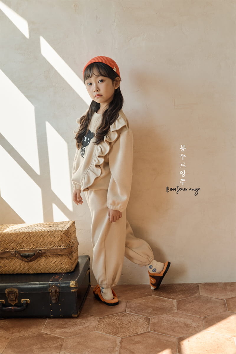 Bonjour Ange - Korean Children Fashion - #minifashionista - Lovely Rib Fleece Top Bottom Set - 5