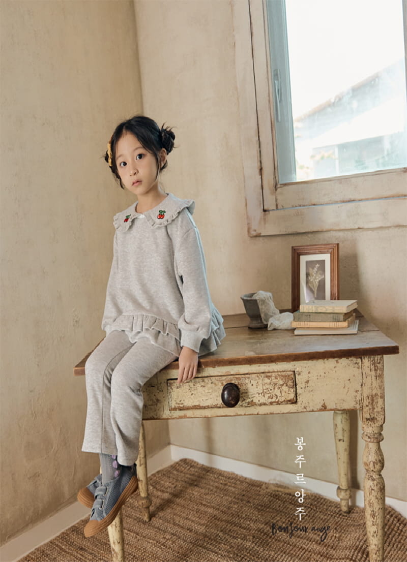 Bonjour Ange - Korean Children Fashion - #todddlerfashion - Cherry Top Bottom Set - 8