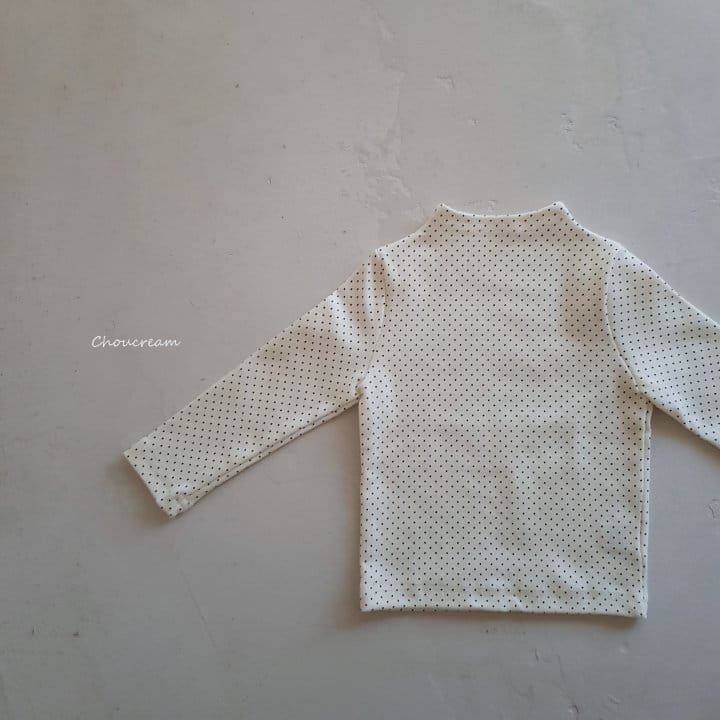 Choucream - Korean Baby Fashion - #babygirlfashion - Bebe Half Neck Tee Dot - 2