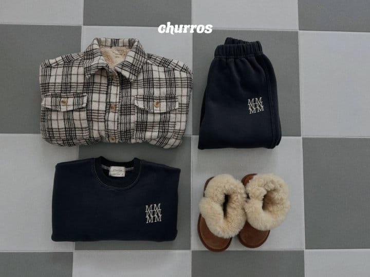 Churros - Korean Children Fashion - #designkidswear - Long Check Fluffy Jacket - 7