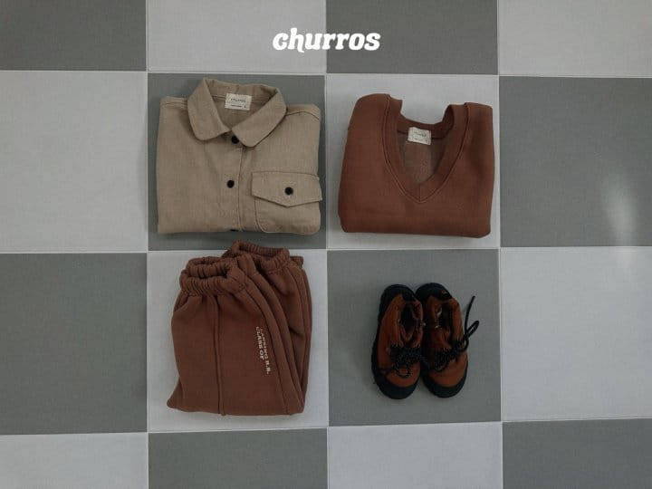 Churros - Korean Children Fashion - #discoveringself - V Neck Fleece Vset