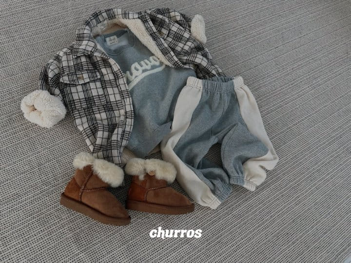 Churros - Korean Children Fashion - #kidsshorts - Long Check Fluffy Jacket - 10