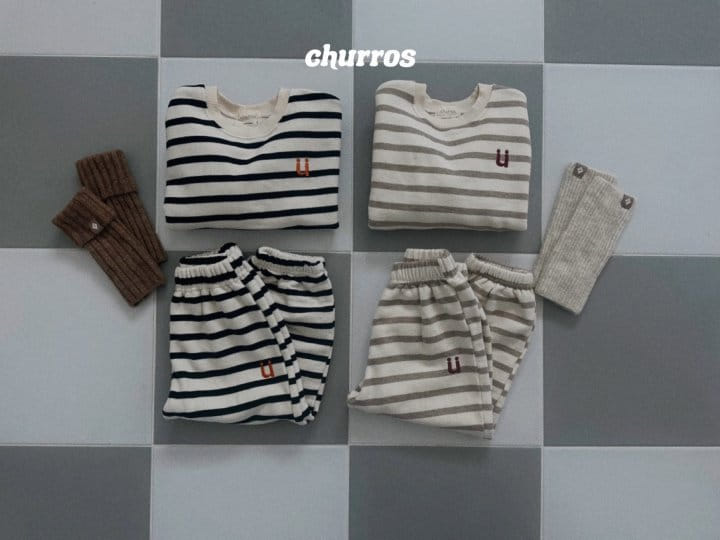 Churros - Korean Children Fashion - #prettylittlegirls - U Stripes Pants - 6