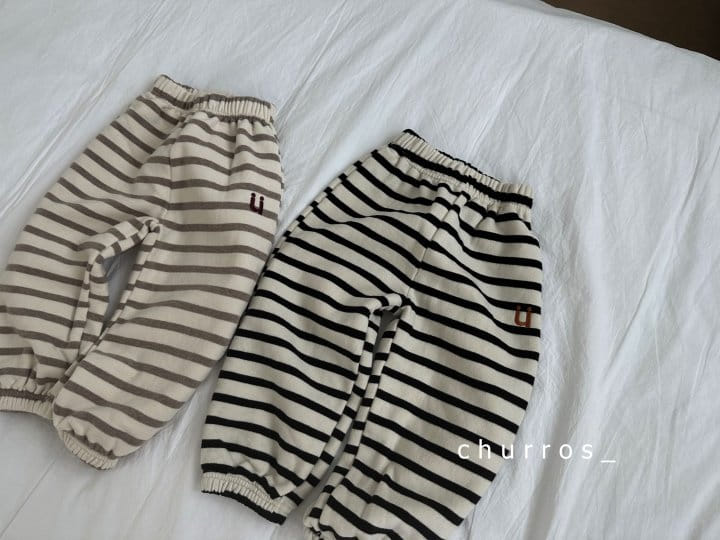 Churros - Korean Children Fashion - #toddlerclothing - U Stripes Pants - 8