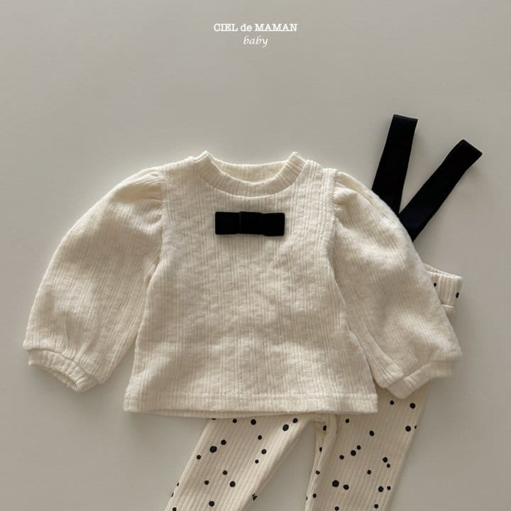 Ciel De Maman - Korean Baby Fashion - #babyclothing - Rib Ribbon Shirring Tee