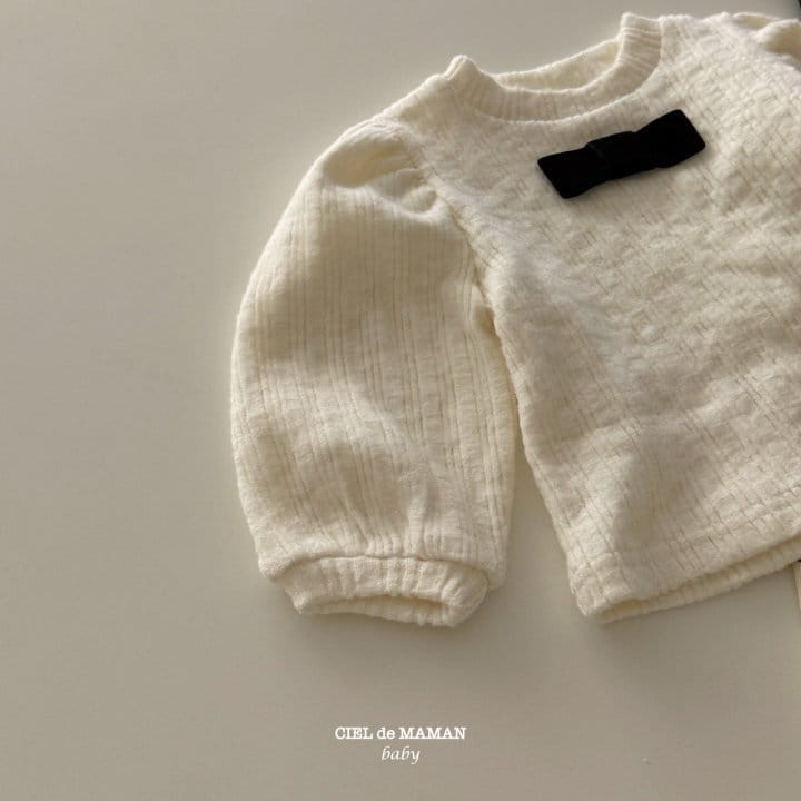 Ciel De Maman - Korean Baby Fashion - #babyfashion - Rib Ribbon Shirring Tee - 2