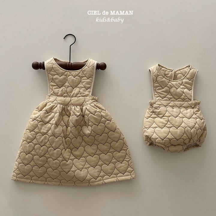 Ciel De Maman - Korean Baby Fashion - #babyfashion - Quilting Bodysuit Heart