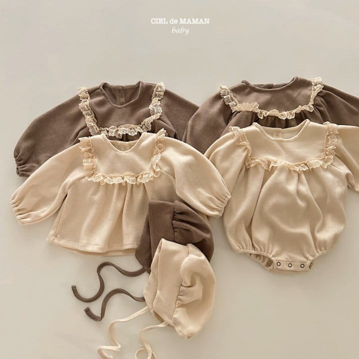 Ciel De Maman - Korean Baby Fashion - #babyoninstagram - Sweat Lace Bodysuit - 6