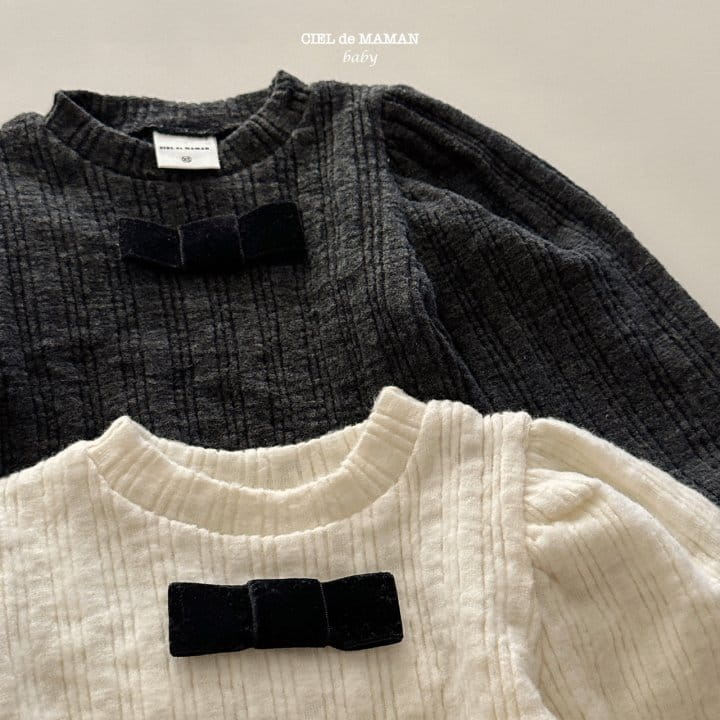 Ciel De Maman - Korean Baby Fashion - #babyootd - Rib Ribbon Shirring Tee - 7